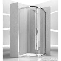 Narożna półokrągła kryształowa kabina prysznicowa z drzwiami przesuwnymi Vismaravetro SERIE 7000 ZT