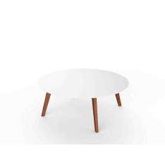 Okrągły stolik ogrodowy z Corianu® Viteo Slim Wood LOUNGE TABLE 110