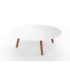 Okrągły stolik ogrodowy z Corianu® Viteo Slim Wood LOUNGE TABLE 130