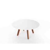 Okrągły stolik ogrodowy z Corianu® Viteo Slim Wood LOUNGE TABLE 90