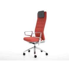 Tapicerowane krzesło biurowe z wysokim oparciem z tkaniny Vitra ID TRIM L