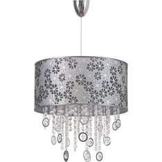 Lampa wisząca Calabria i abażur srebrny 4018