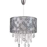 Lampa wisząca Calabria i abażur srebrny 4018