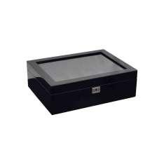WOLF Savoy 10 Piece Watch Box | Black