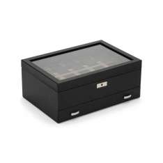 WOLF Roadster 10 PC Watch Box w/ Drawer | Black