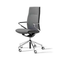 Wiesner-Hager delv swivel chair with armrest, padded seat and back, textile