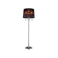 Valaisin Grönlund Crystal Black Blackchrome Floor Lamp