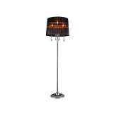 Valaisin Grönlund Crystal Black Blackchrome Floor Lamp
