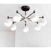 Trella Benedict | 7 Light Chandelier (Eggshell / Blackened brass)