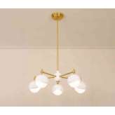 Trella Benedict | 5 Light Chandelier (Eggshell / Satin Brass)