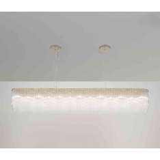 Tom Kirk Lighting Linear Chandelier Thin 1445mm polished nickel
