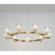 Tom Kirk Lighting Flute Chandelier polished gold