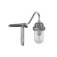 THPG Wall lamp - cast aluminium with swan neck with corner bracket, clear glass