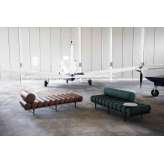 Tacchini Italia Five to Nine Daybed With Backrest And Cement Right Table