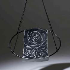 Studio Stirling Sling Hanging Chair - Rose Hand-Stiched Black
