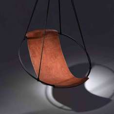 Studio Stirling Sling Hanging Chair - Debossed Leather Geometrics