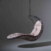 Studio Stirling Recliner Hanging Chair Swing Seat - Twig Pattern - grey with puffy cushion