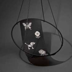 Studio Stirling Embroidery Hanging Chair Swing Seat ICONS