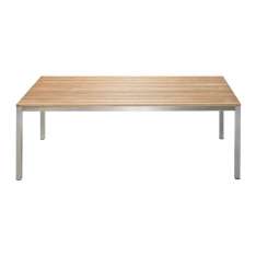 solpuri Classic Stainless Steel Teak Dining Table