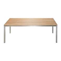 solpuri Classic Stainless Steel Teak Dining Table