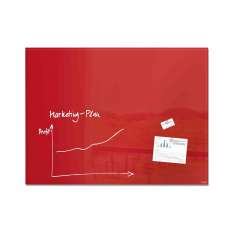 Sigel Magnetic Glass Board Artverum, red 135 x 105 cm