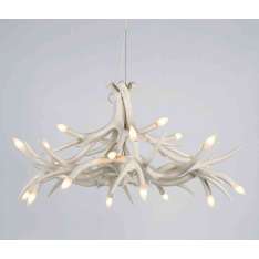 Roll & Hill Superordinate Antler Chandelier - 12 Antlers (White)