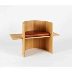 Roll & Hill Sit, Set Chair (Hard Maple, Caramel Leather)