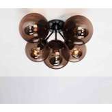 Roll & Hill Modo Ceiling Mount - 5 Globes (Black/Smoke)