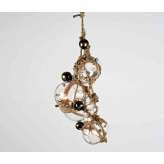 Roll & Hill Knotty Bubbles Chandelier - 1 Lg, 2 Sm Bubbles, 5 Barnacles (Khaki/Clear)