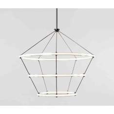 Roll & Hill Halo Chandelier - 3 Rings (Polished nickel)