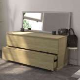 Riluxa SOLID WOOD | Gaia Wood Freestanding Solid Oak Bathroom Cabinet - 2 drawers