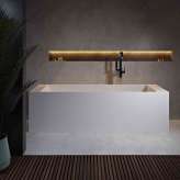 Riluxa SOLID SURFACE | Biham Freestanding Solid Surface Bathtub with shelves - 180cm