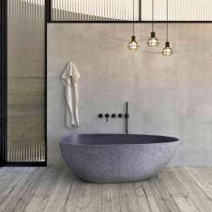 Riluxa SOLID SURFACE | Concrete Freestanding Solid Surface Bathtub