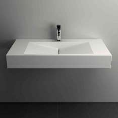 Riluxa SOLID SURFACE | Anemone Solid Surface Wall Mounted Washbasin - 90cm