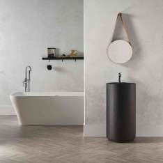 Riluxa SOLID SURFACE | Dusk Solid Surface Freestanding Washbasin - Black