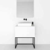 Riluxa MDF | Combi Freestanding MDF Vanity Cabinet - Steel Base - 1 Drawer