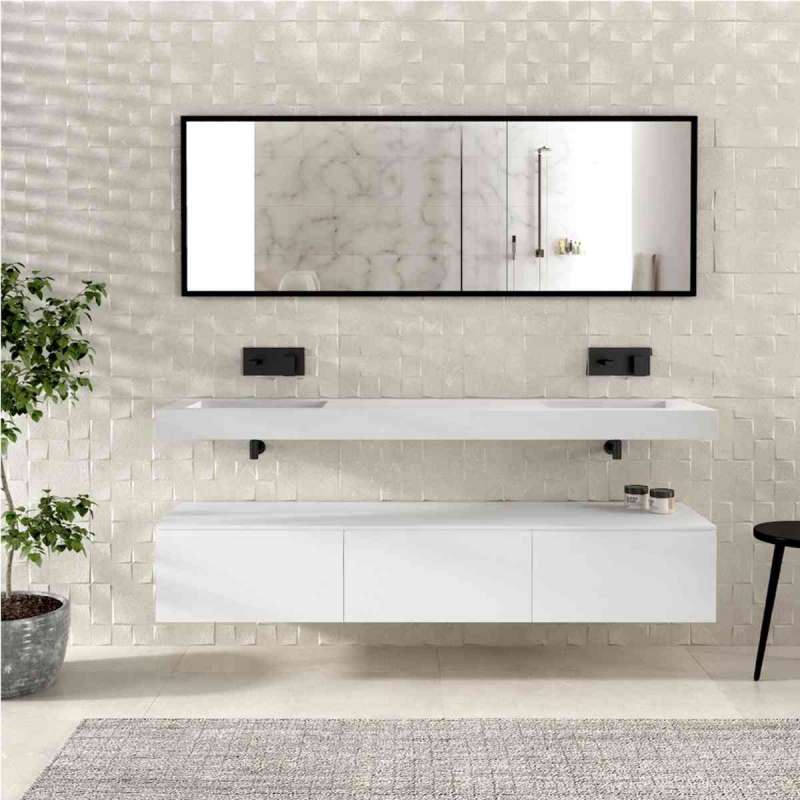 Riluxa MDF Gaia Classic WallMounted MDF Bathroom 3 drawers