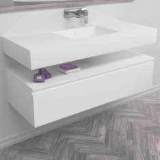 Riluxa MDF | Gaia Classic Wall-Mounted MDF Bathroom Cabinet - 1 drawer