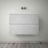 Riluxa MDF | PLAIN Modulo Wall Mounted MDF Vanity Cabinet - 2 drawers