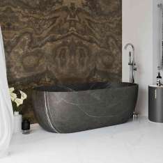 Riluxa MARBLE | Zurich Grey Ara Marble Freestanding Bathtub