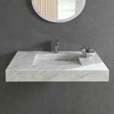 Riluxa MARBLE | Sagitta Carrara Marble Wall Mounted Washbasin