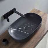 Riluxa MARBLE | Page Nero Marquina Marble Countertop Washbasin