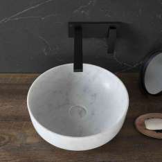 Riluxa MARBLE | Pedrina White Carrara Marble Countertop Washbasin