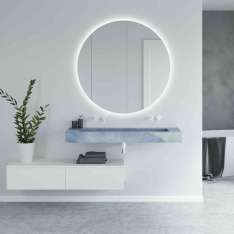 Riluxa MARBLE | Sagitta Plus Blue Macauba Marble Wall Mounted Washbasin