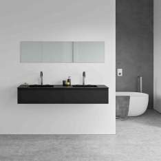 Riluxa MARBLE | Cassiopeia Nero Marquina Marble Vanity Top Double Washbasin