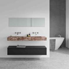 Riluxa MARBLE | Pegasus Rosso Levanto Marble Wall Mounted Double Washbasin