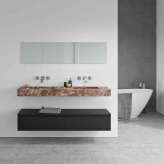 Riluxa MARBLE | Pegasus Rosso Levanto Marble Wall Mounted Double Washbasin