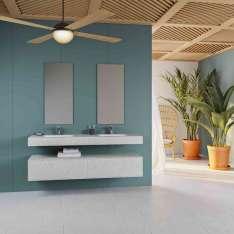 Riluxa CORIAN® COLOUR | Orion Corian® Colour Wall Mounted Double Washbasin