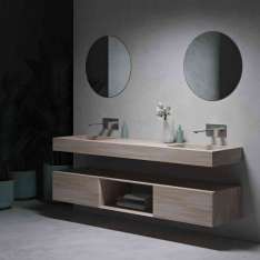 Riluxa CORIAN® COLOUR | Orion DuPont™ Wall Mounted Double Washbasin