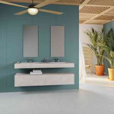 Riluxa CORIAN® COLOUR | Perseus Corian® Colour Wall Mounted Double Washbasin